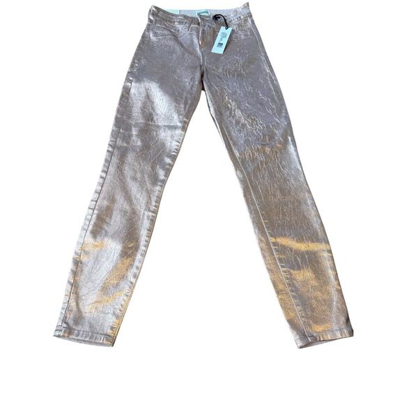 L’AGENCE Margot High Rise Skinny METALLIC PETAL ROSE GOLD SZ 24 NWT $245 retail - Picture 5 of 11